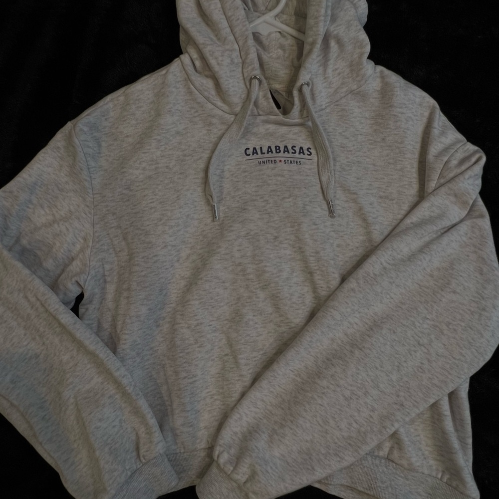 grey graphic hoodie